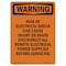 Signmission OSHA Warning Sign, 10" Height, Rigid Plastic, Risk Of Electrical Shock Can Cause, Portrait OS-WS-P-710-V-13503 - alternate 1